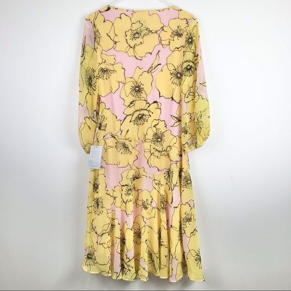 Taylor Blush Pink Dress with Large Yellow Floral Print- New With Tags - Picture 3 of 16